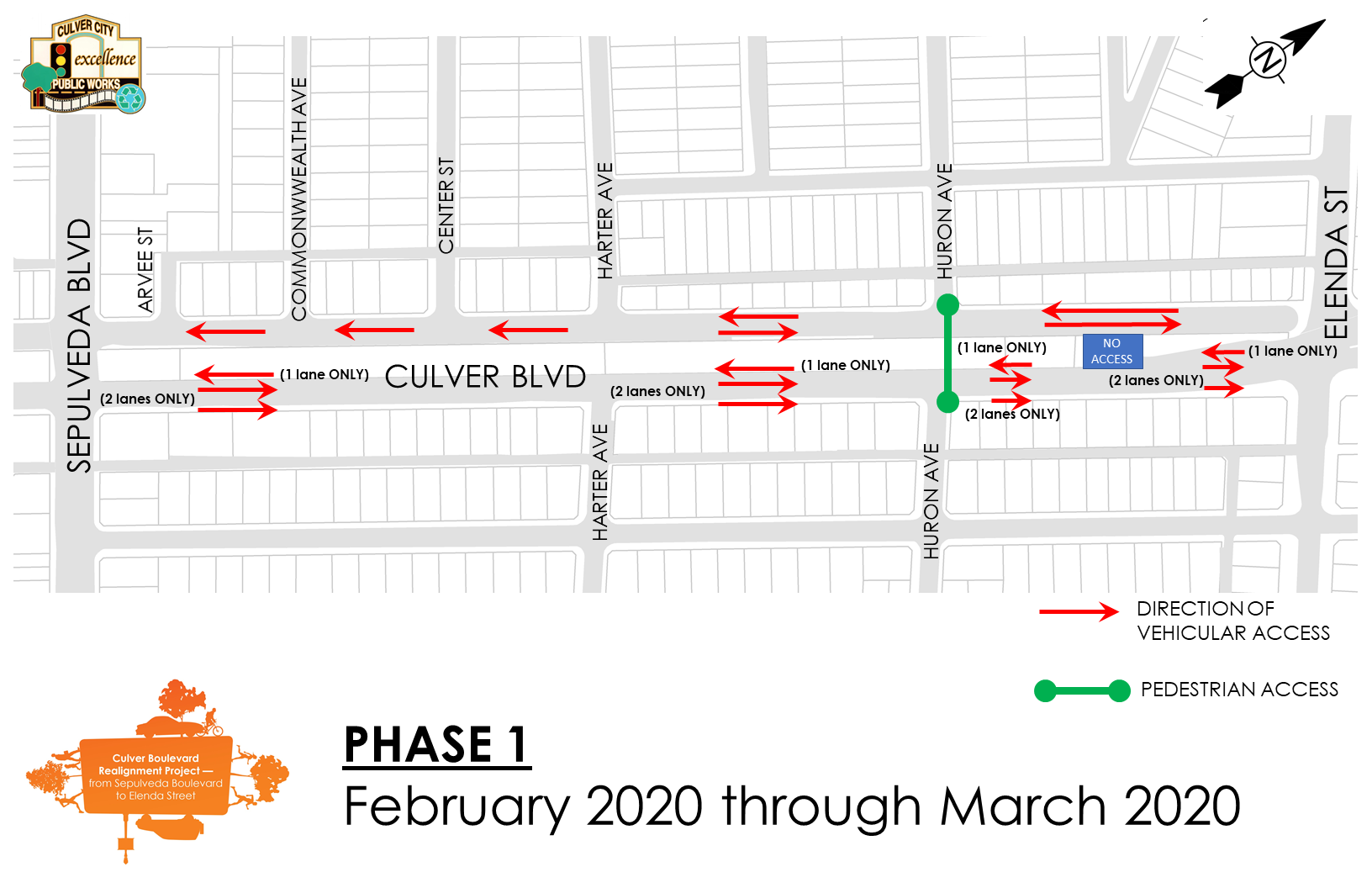 Phase 1, February 2020 through March 2020 traffic map