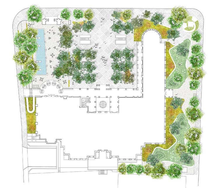 Layout plan for proposed Lafayette Garden at City Hall