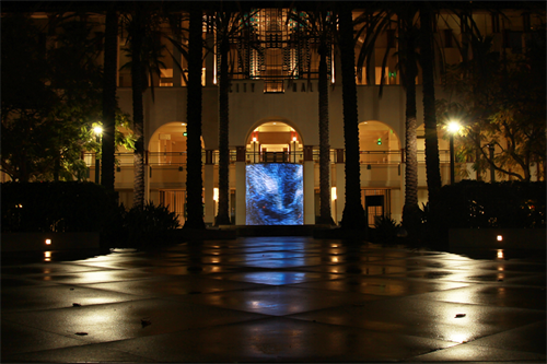 Culver Current Public Arts at City Hall Night