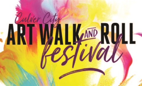 Artwalk and Roll logo with paint brushstrokes