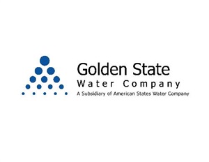Logo for Golden State Water Company, a subsidiary of American States Water Company, logo showing pyramid composed of blue balls