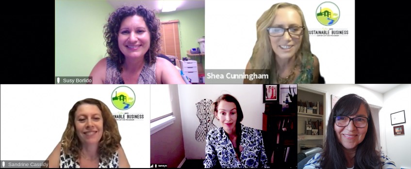 Screenshots of Sustainable Certification virtual event October 15, 2020