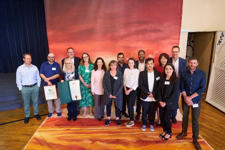 Photograph of 2022 Sustainable Business Certificate Recipients at event June 2022