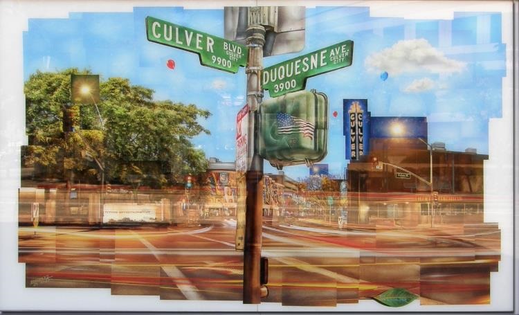 Cuvler City Public Artwork showing street intersection of Culver Blvd and Dusquene Ave