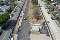 Ariel view of Culver Boulevard Realignment and Stormwater Retention Project on 05-20-21