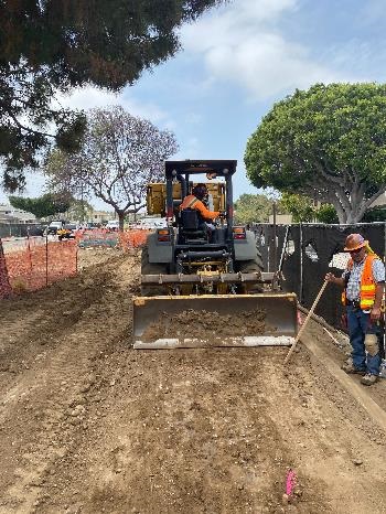 Street view of Culver Boulevard Realignment and Stormwater Retention Project on 05-28-21