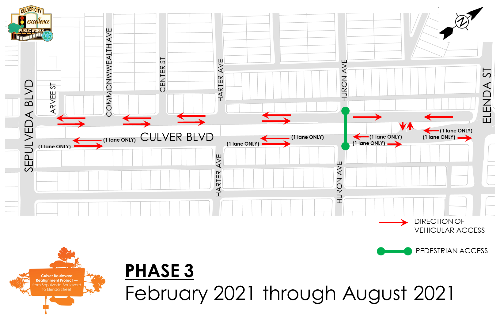Phase 3 February 2021 through August 2021 traffic map