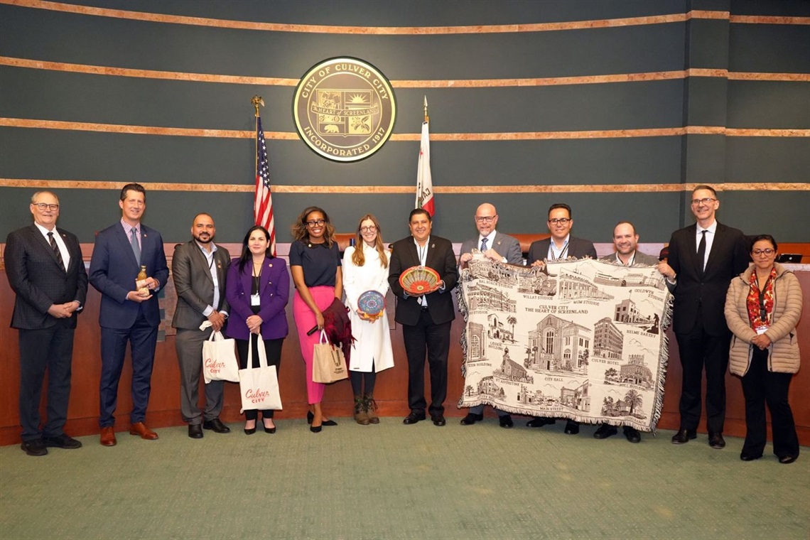 City Council and Sister City Committee pose for photo with delegation from Uruapan Mexico