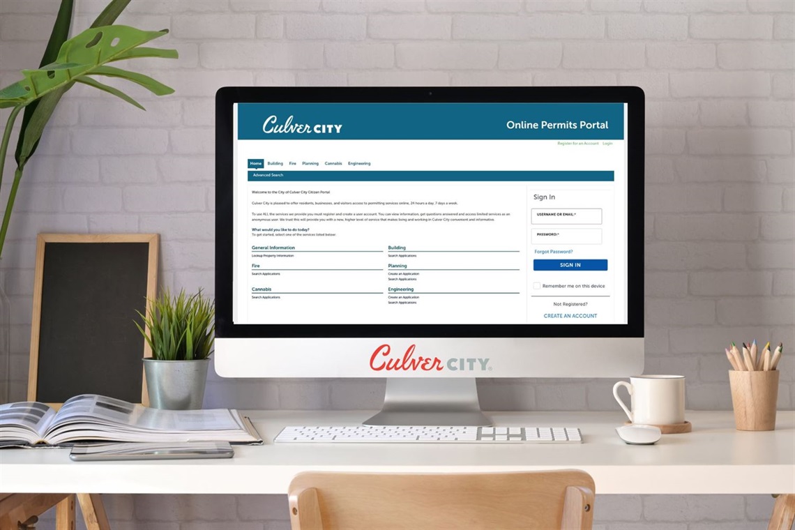 Graphic of Online Permits Portal on the Culver City website