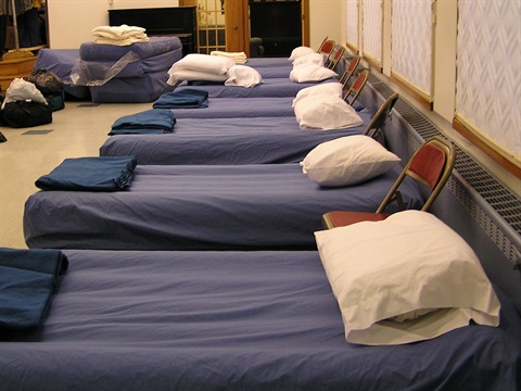 Image of beds at winter shelter
