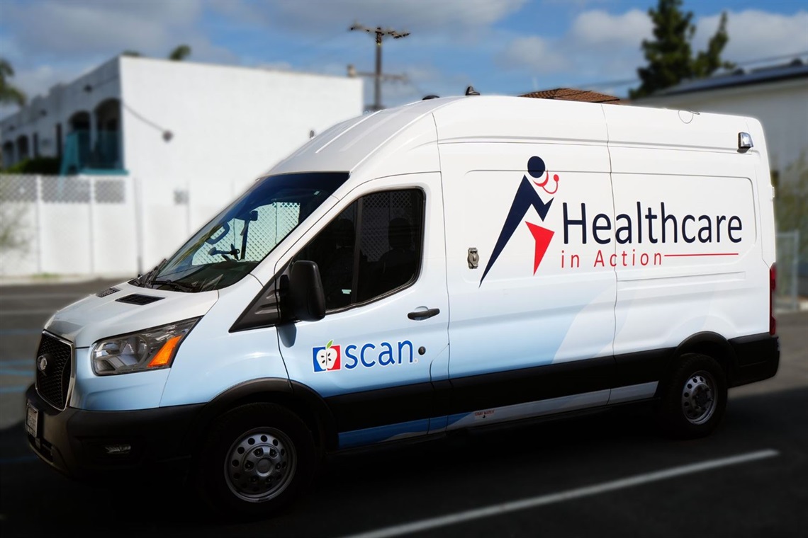 Photo of Healthcare in Action van with the logo and word SCAN