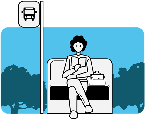 Icon of person waiting at bus stop