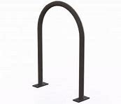 Image of black bicycle rack in U shape
