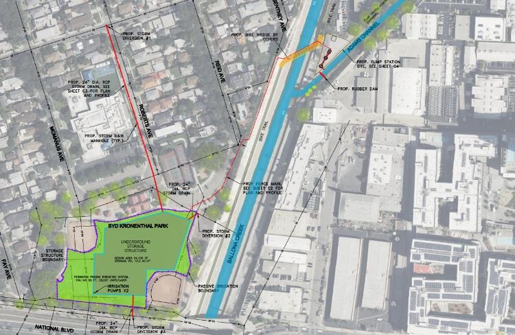 Map image of Syd Kronenthal Park Stormwater Project location