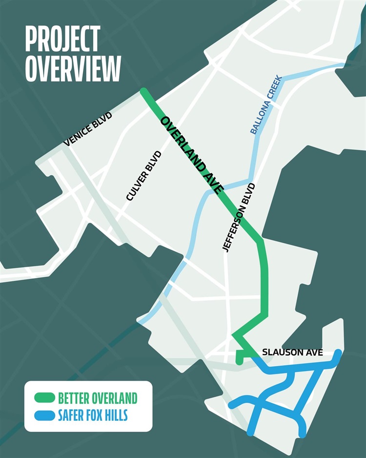 An overview map of the Better Overland & Safer Fox Hills Project
