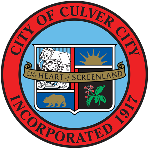 City of Culver City seal. Incorporated 1917. The Heart of Screenland.